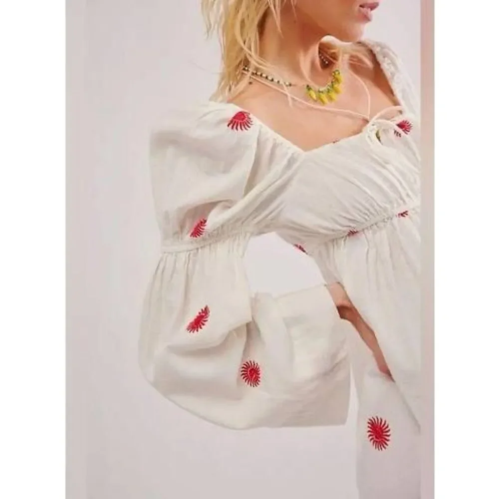 Free People Emory Embroidered Midi Dress S - Picture 3 of 7